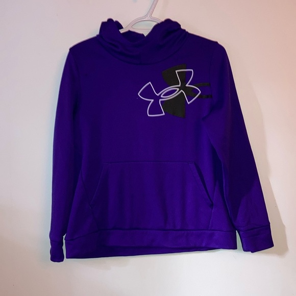 Under Armour purple hoodie. A few pulls and one stain. - Picture 1 of 8